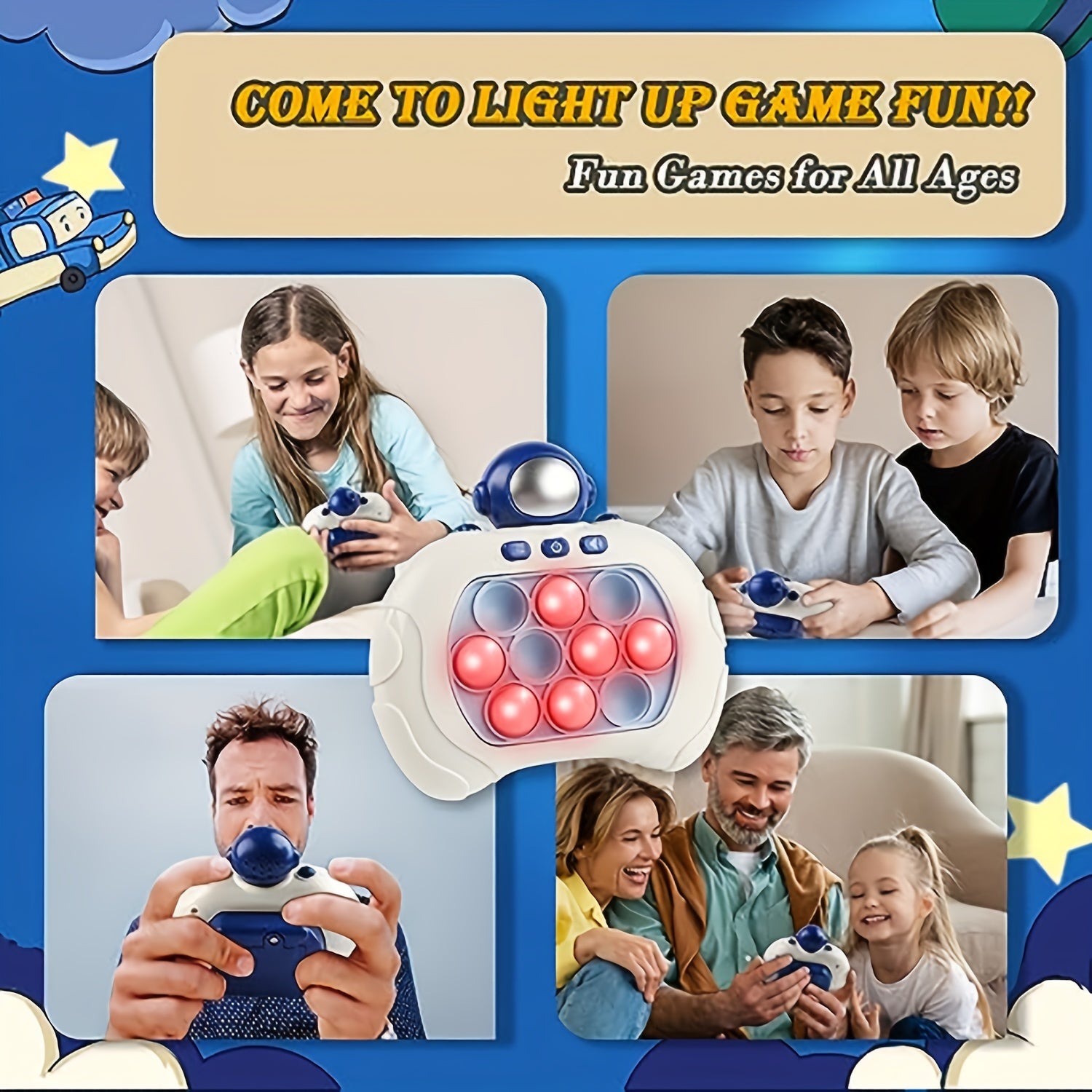 Speed Push Fidget Toy for Kids - No Batteries Needed