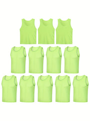 12pcs Men's Sleeveless Round Neck Tank Top for Summer Training