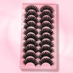 10 Pairs 3D Fluffy Faux Mink Lashes - Natural and Dramatic Look
