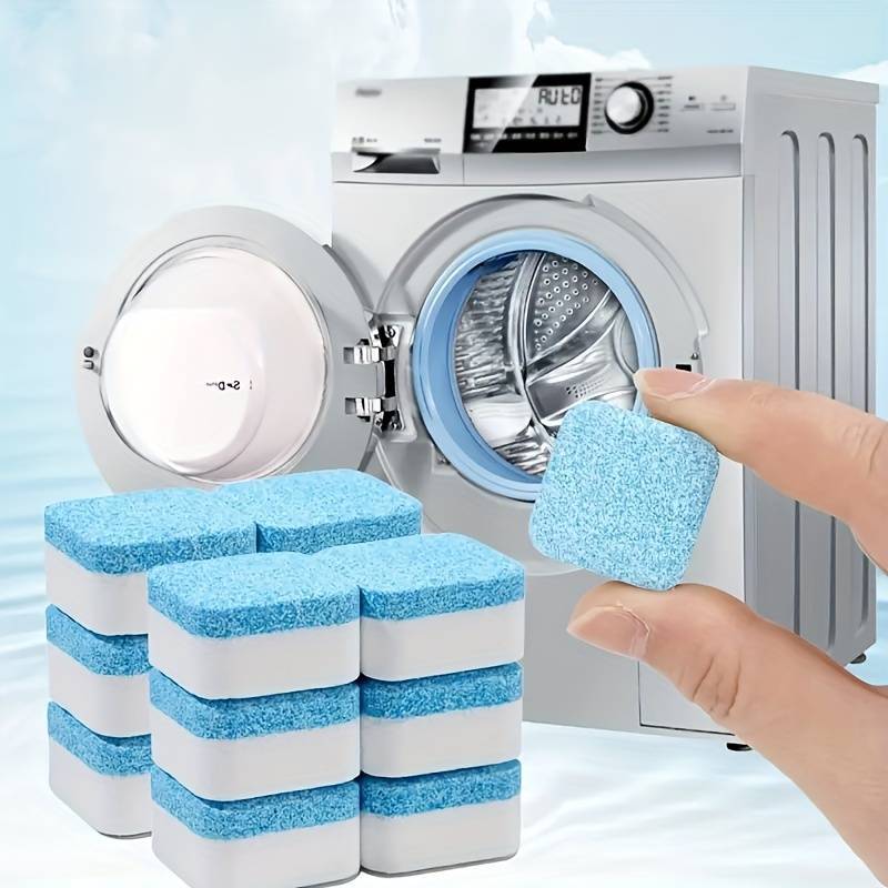 12pcs Washing Machine Cleaner Triple Stain Removal Effervescent Tablets