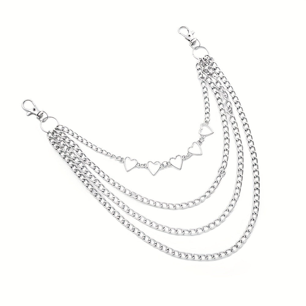 Heart Layer Metal Chain Pants Chain Men's Waist Chain Y2K