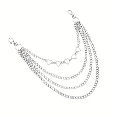 Heart Layer Metal Chain Pants Chain Men's Waist Chain Y2K