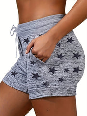Women's Plus Star Print Drawstring Leggings