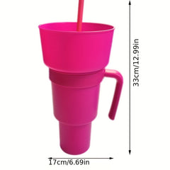 Leakproof 2 in 1 Beverage Cup and Snack Bowl for Home, Theater, and Travel