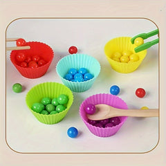 Wooden Bean Counting Game Educational Toy Interactive Learning Activity