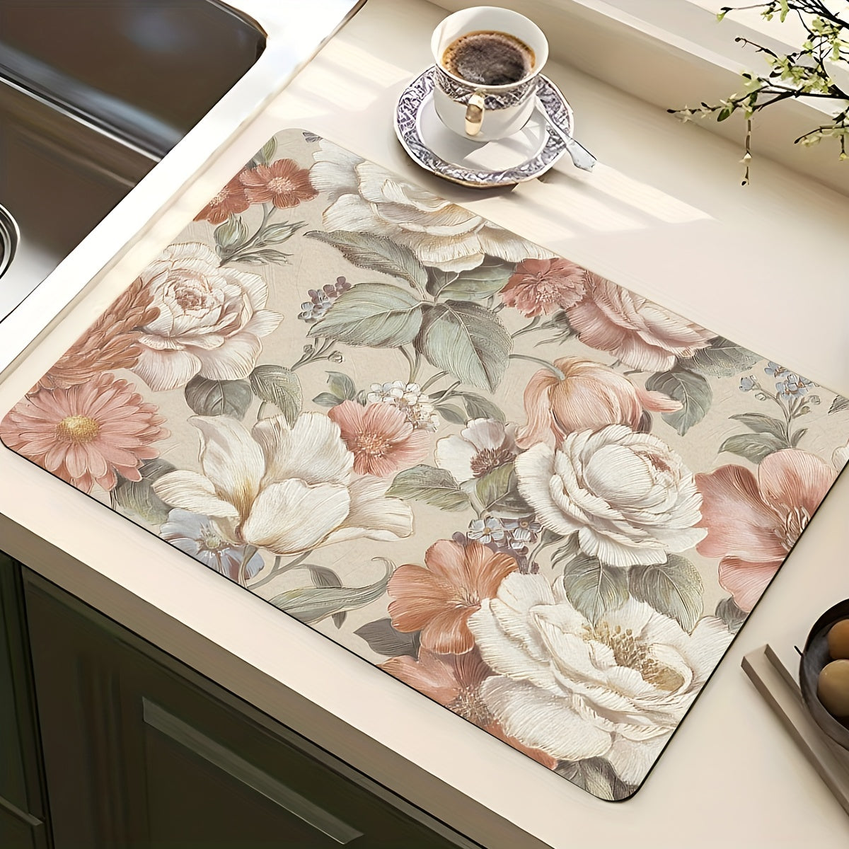 Colorful Dish Drying Pad Coffee Machine Drain Mat