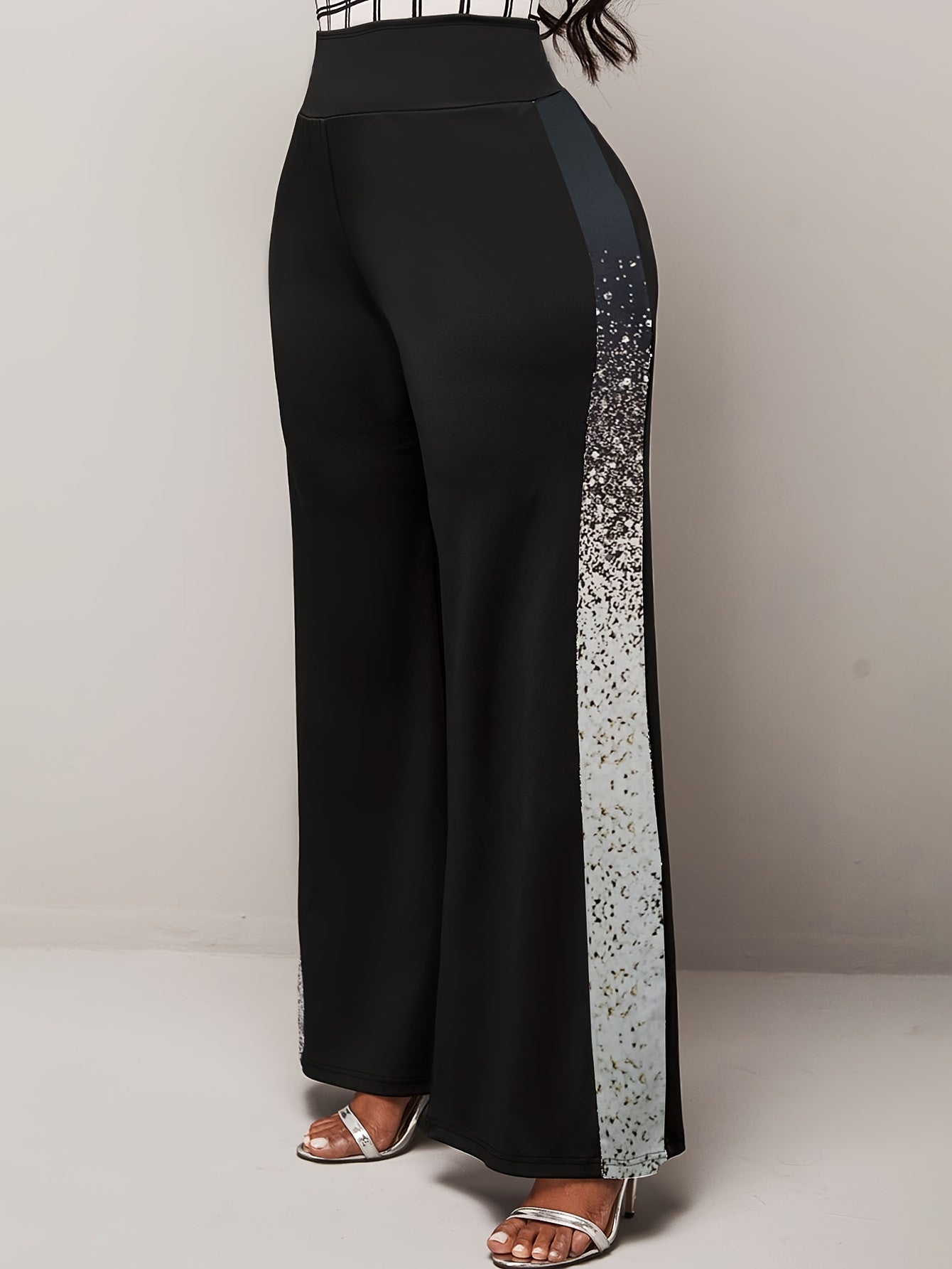 Women's Plus Colorblock Wide Leg Trousers
