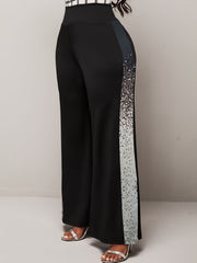 Women's Plus Colorblock Wide Leg Trousers