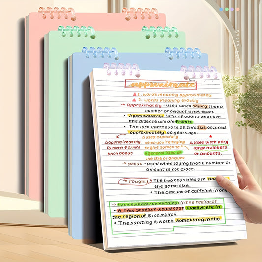 Spiral Notebook Journal Green Purple Pink Soft Cover Dividers