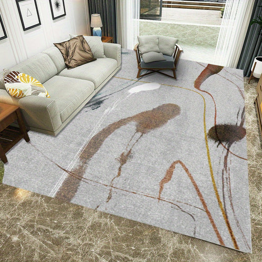 Modern Abstract Shaggy Rug Soft and Comfy Non Slip Machine Washable