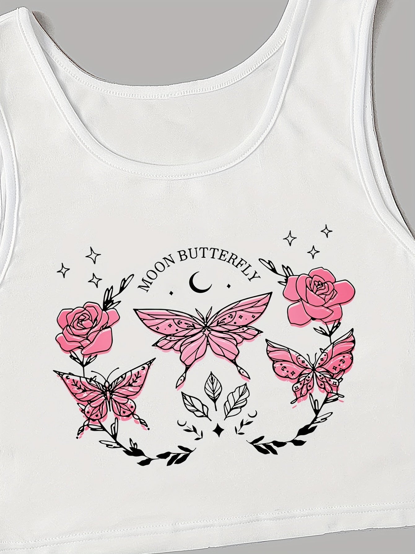 Butterflies & Flowers Tank Top Sleeveless Summer Top Women's Clothing