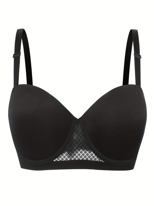 Floral Jacquard Balconette Bra With Removable Straps