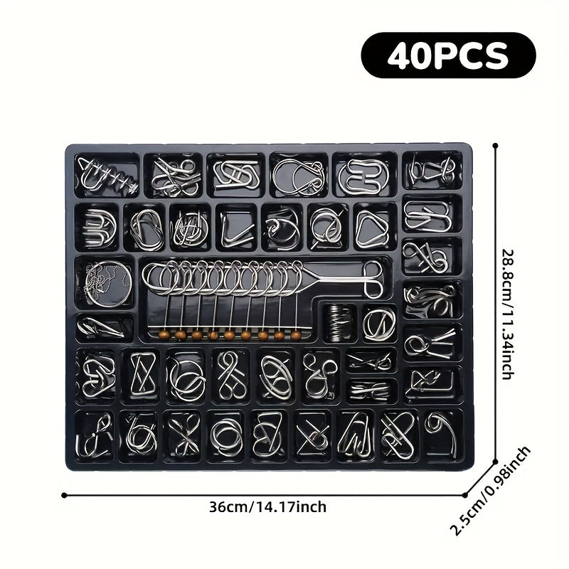 Metal Puzzle Round Brain Teaser Toy Chinese Snake IQ Test Puzzle Buckle
