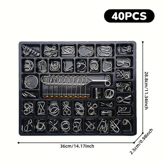 Metal Puzzle Round Brain Teaser Toy Chinese Snake IQ Test Puzzle Buckle