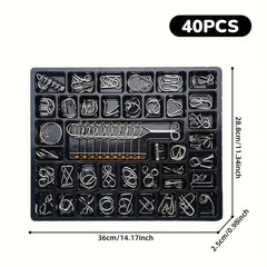 Metal Puzzle Round Brain Teaser Toy Chinese Snake IQ Test Puzzle Buckle