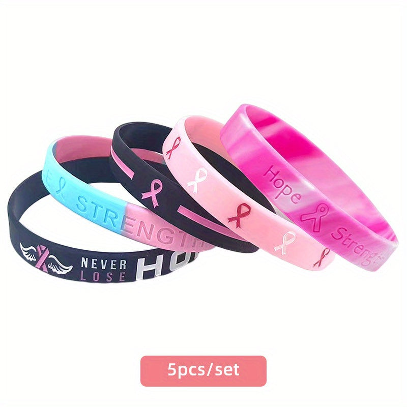 HOPE STRENGTH Courage Bracelet Pink Ribbon Bracelet