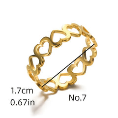 Vintage Heart Ring Stainless Steel Jewelry Gift for Women