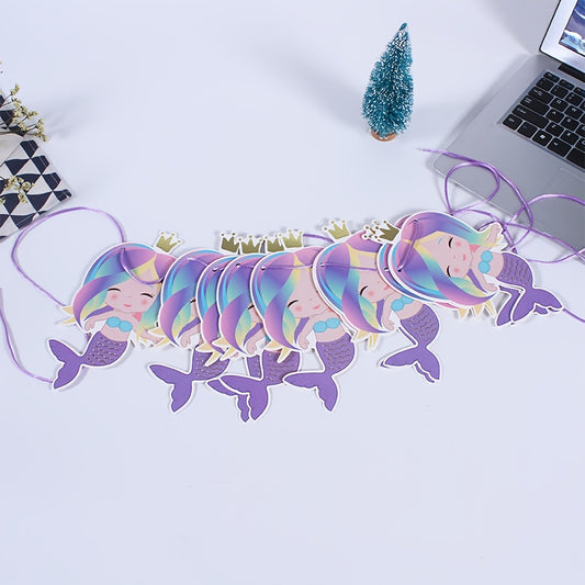 Mermaid Party Banners for Girls' Birthday and Baby Showers
