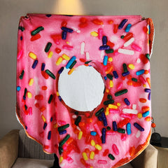 Creative Simulation Donut Digital Printing Blanket Flannel Casual Blanket