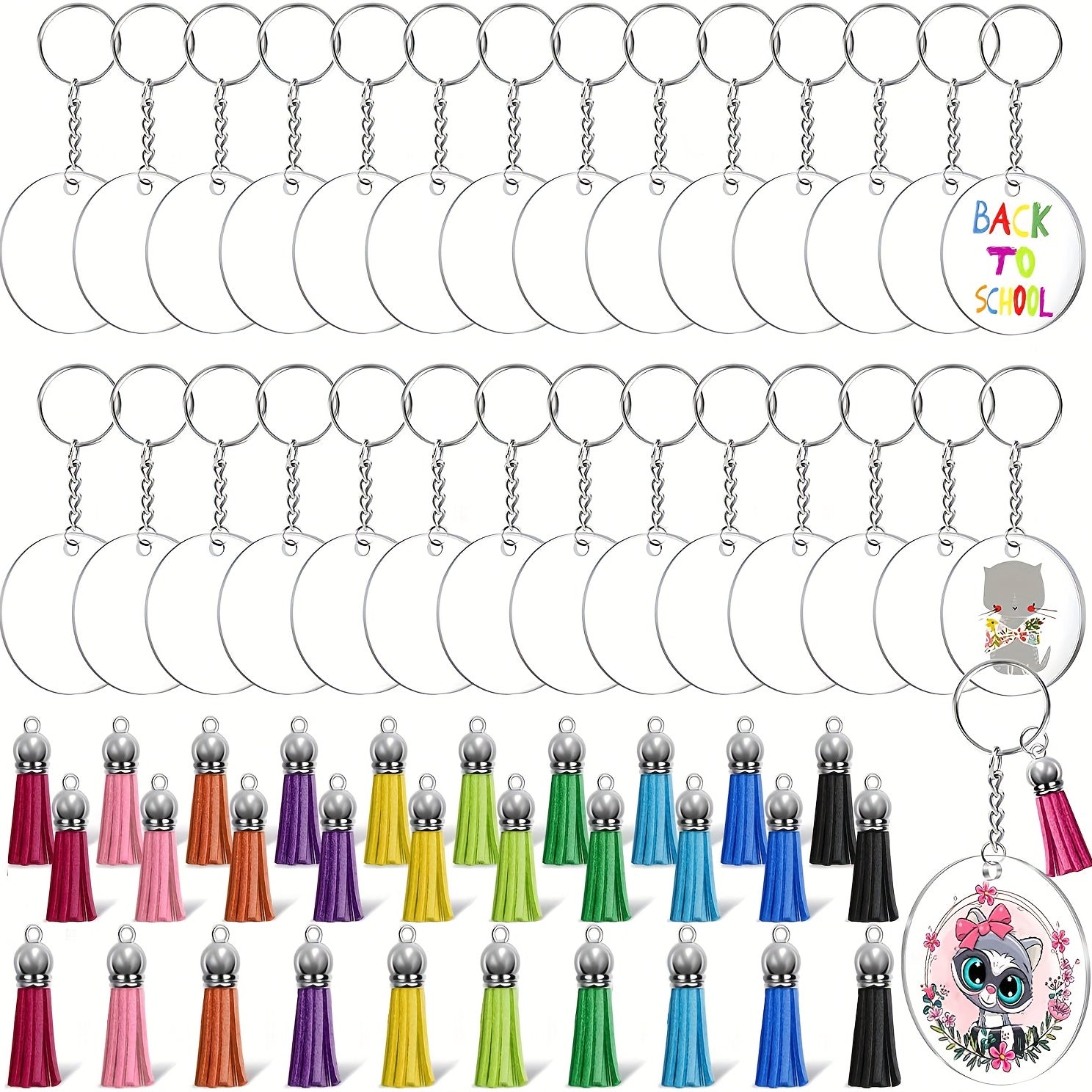 Acrylic Keychain Blanks Making Kit 1200pcs Clear Keychains For Vinyl Kit