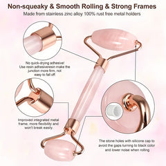 2pcs Faux Jade Double Headed Massage Stick with Facial Massage Board