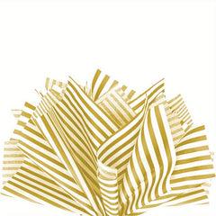Gold Stripes Tissue Paper 30 Sheets 70x50cm for Gift Wrapping and Packaging