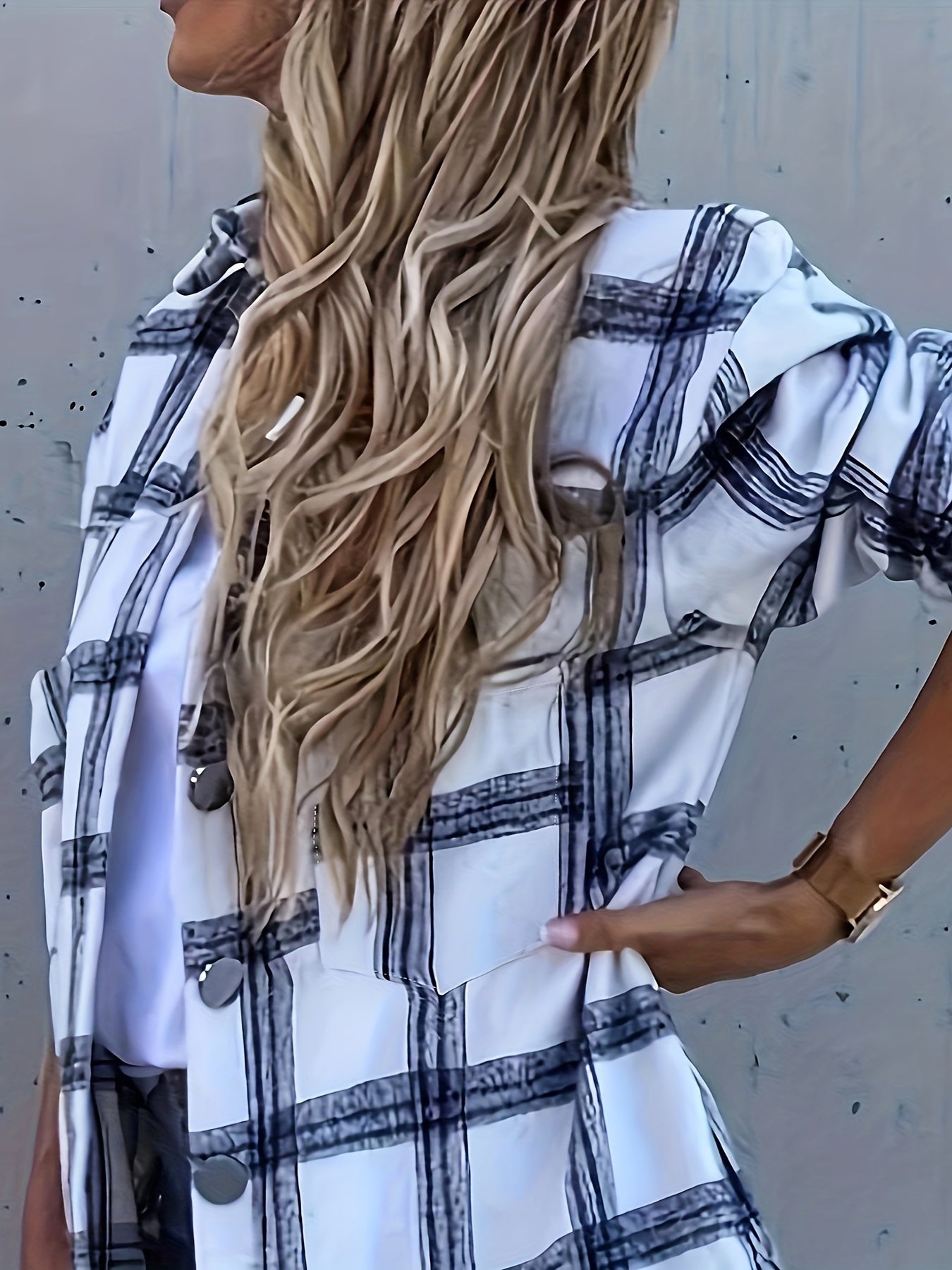  Women's Plaid Print Button Up Long Sleeve Casual Blouse
