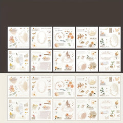 Sticker Book Writing Flower Period Series Double Material Die Cut Diary Memo