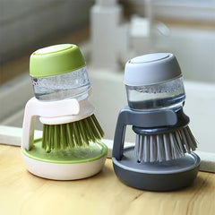 Soap Dispensing Dish Scrub Brush with Drip Tray - Effortless Cleaning