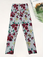 Butterfly & Flower Leggings Girls Comfy All Seasons Activewear
