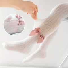 Baby Girls Bow Pantyhose Mesh Thin Tights Spring Summer