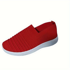 Women's Textured Knit Slip on Walking Shoes Low Top Mesh Sneakers