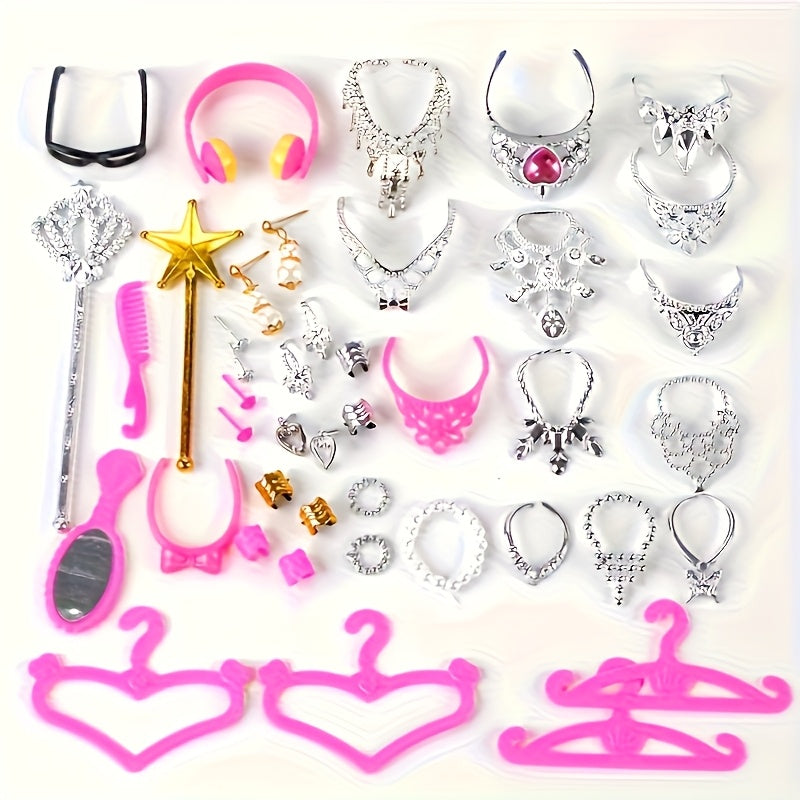 29 Pcs Doll Accessories Set - Glasses, Headphones, Necklaces, Scepter