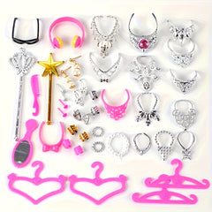 29 Pcs Doll Accessories Set - Glasses, Headphones, Necklaces, Scepter