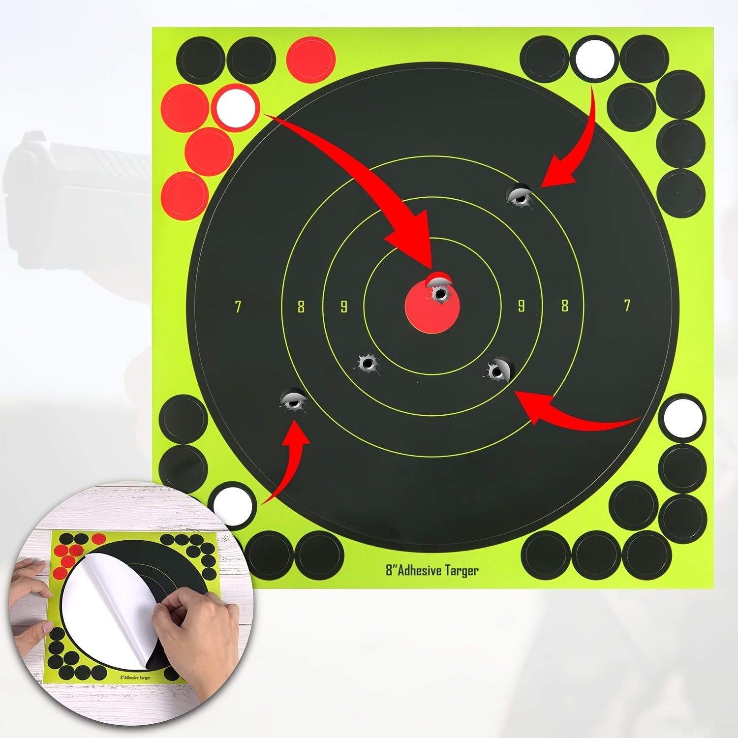 50pcs Splatter Paper Targets 20x32cm Self Stick for Practice