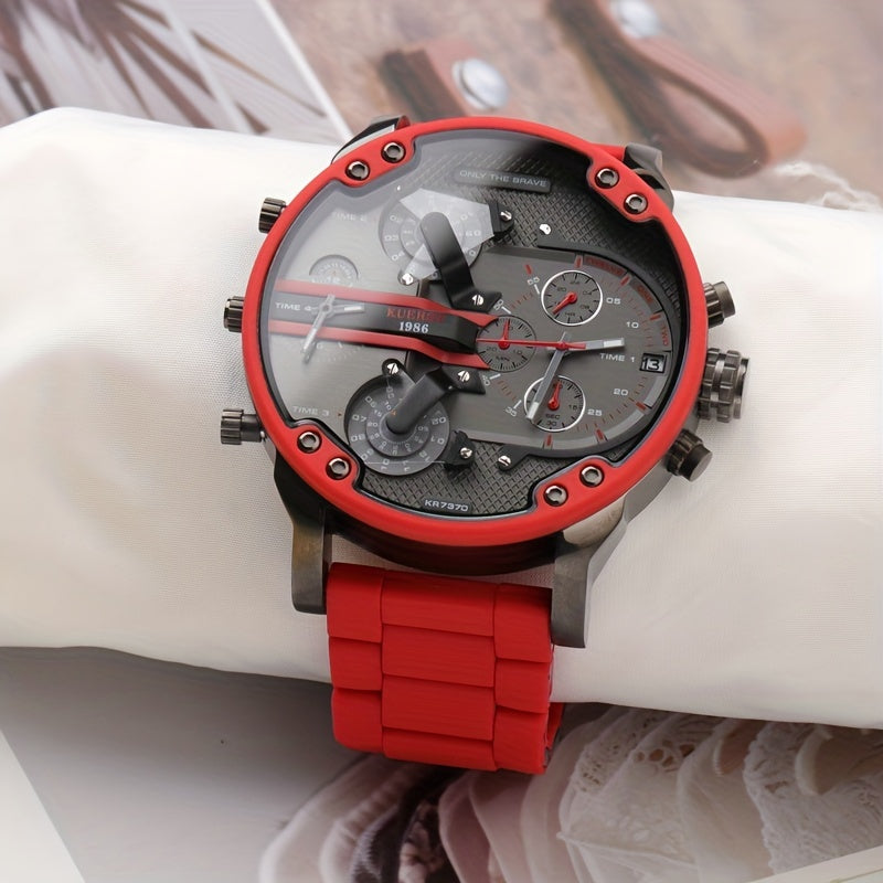 KUERST Large Dial Steel Wrist Watch Gift