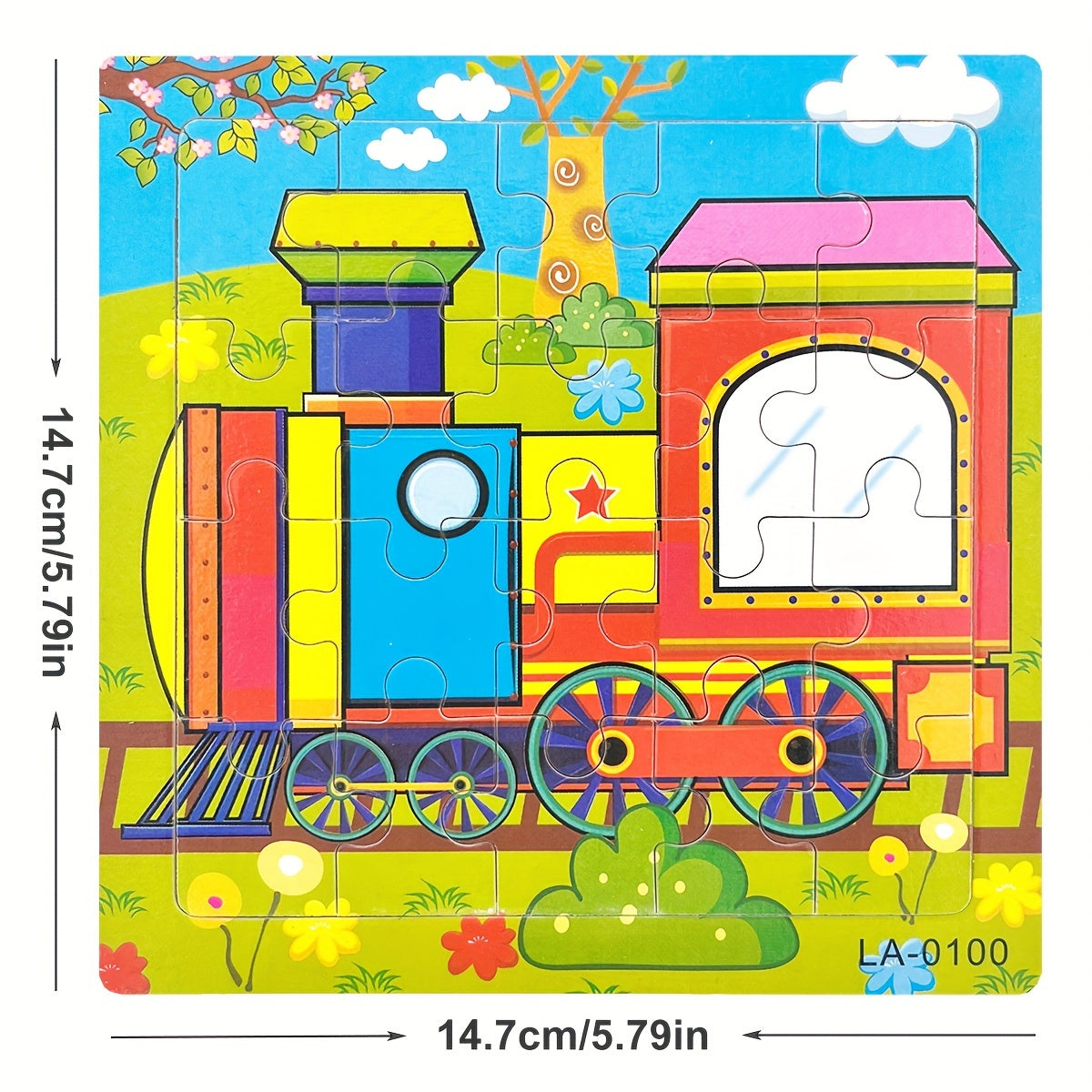 Wooden Jigsaw Puzzle Transportation and Marine Animal Toy