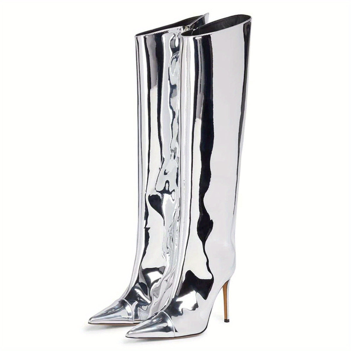 Women's Patent Leather Long Boots Stiletto Heel Over Knee Shoes