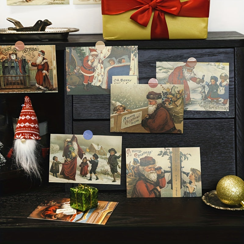 30pcs Santa Gift Card Postcards - Holiday Greetings & Christmas Blessings
