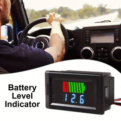 Car Charge Level Indicator LED Tester Voltmeter 12V-72V Lithium Capacity Meter