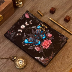 Handcrafted Vintage Style Journal with Butterfly & Floral Soft Cover