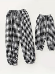 Girls Floral Elastic Waist Pants Thin Loose Trousers