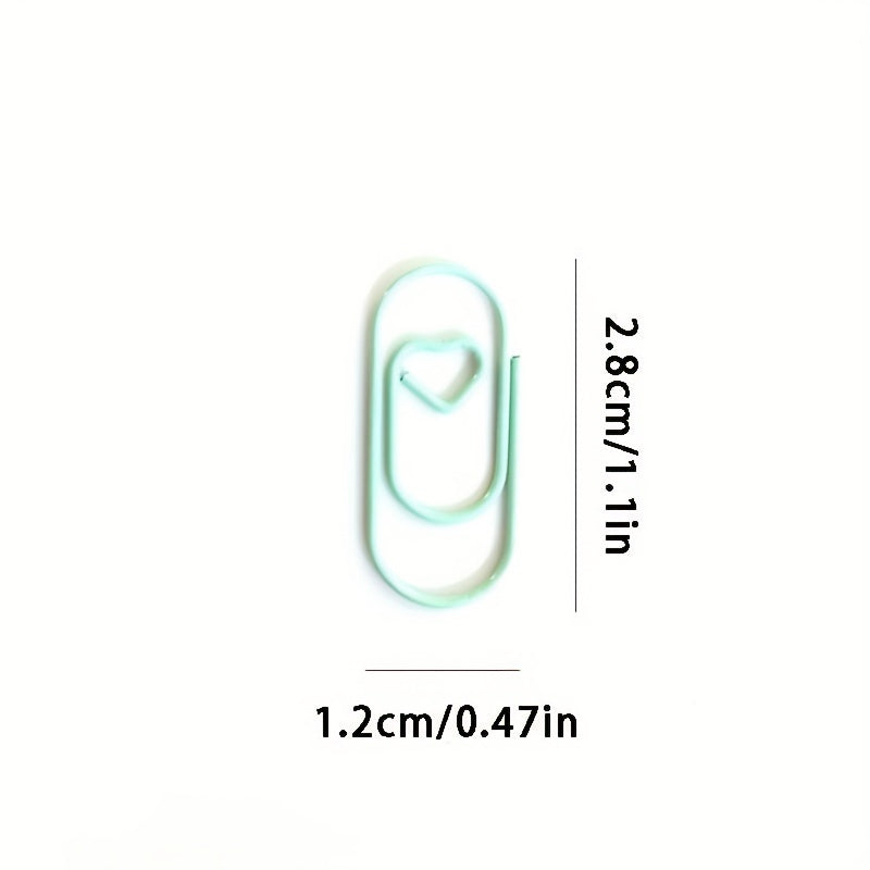 30pcs Macaron Mini Love Paper Clips Colorful Bookmark Clips