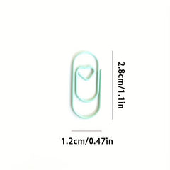 30pcs Macaron Mini Love Paper Clips Colorful Bookmark Clips