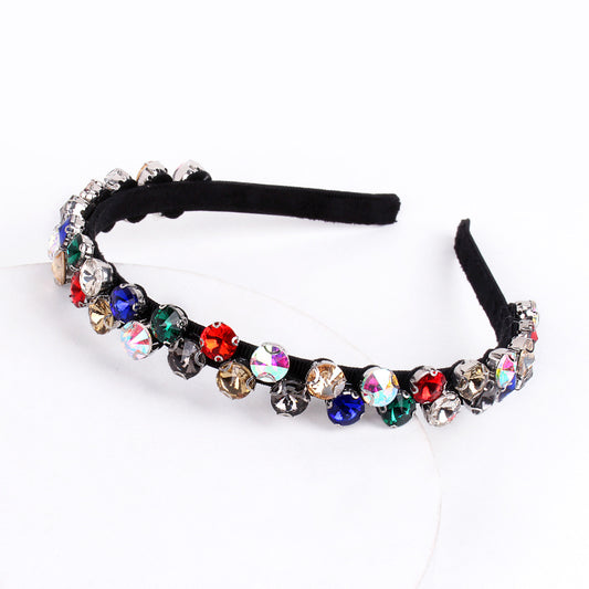 Colorful Geometric Rhinestone Hairband Vintage Boho Headband Hair Accessories