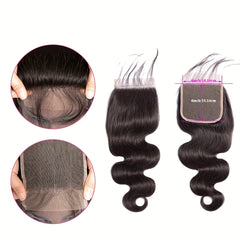 4x4 Lace Closure Body Wave Human Hair Extensions with Baby Hair