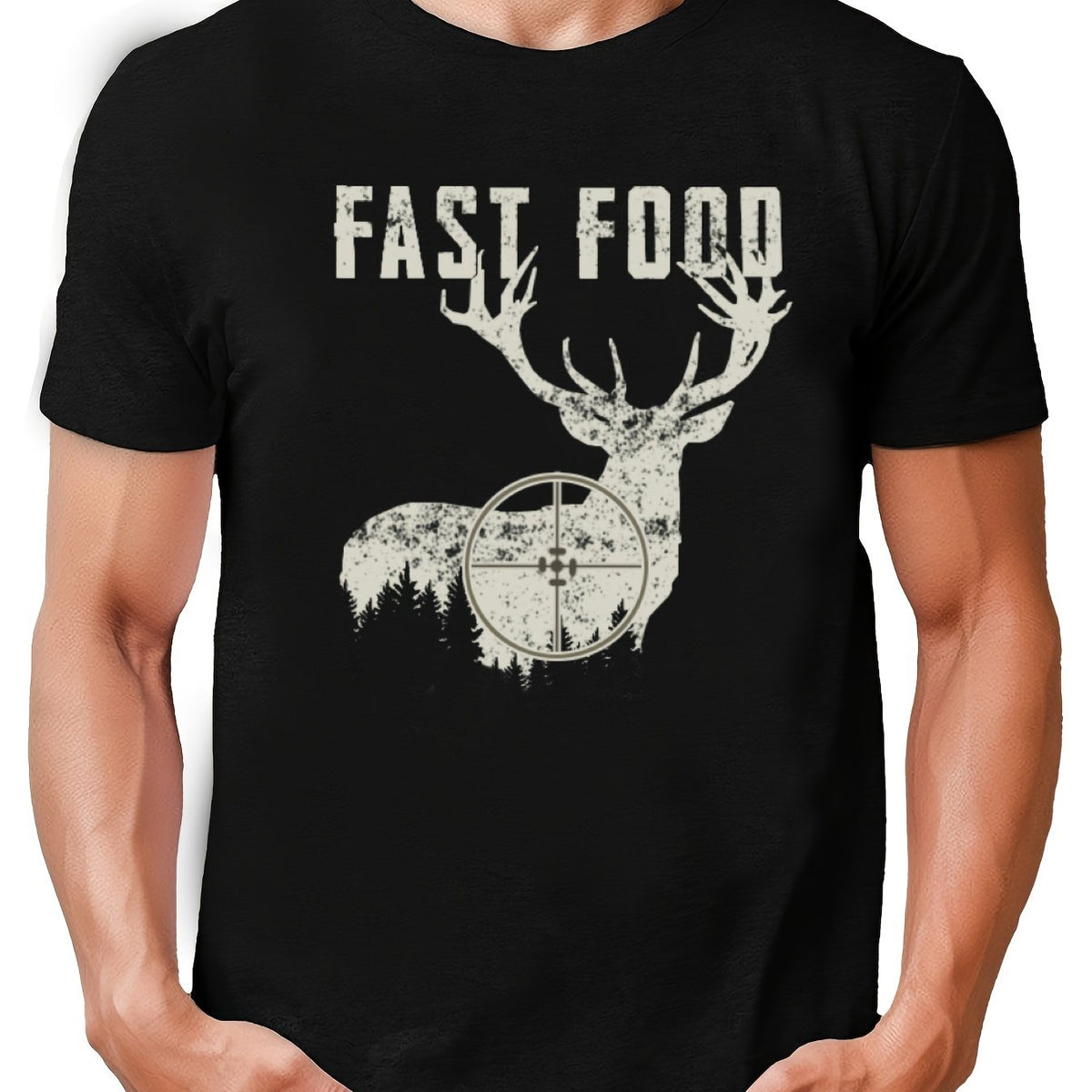 Fast Food Pattern Print Men's Short Sleeve T-shirt