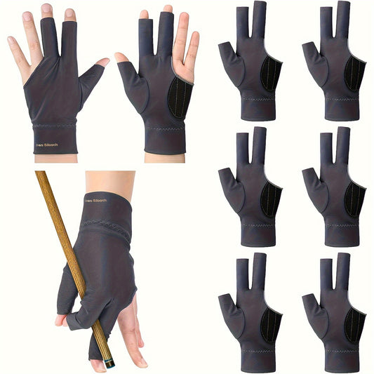 8pcs 3 Fingers Pool Gloves Left Hand Billiard Accessories