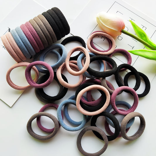 50pcs Elastic Hair Ties for Girls Seamless Stretchy Hair Band for Kids