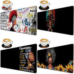 African American Girl Queen Women Mouse Pad XL